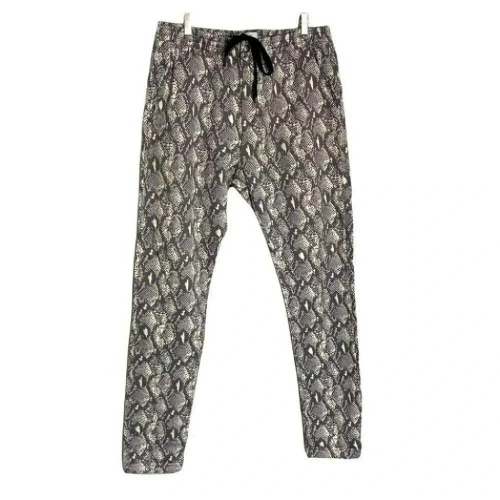 Urban Outfitters Snakeskin Jogger Pants XL Gray Black Slim Tapered Stretch